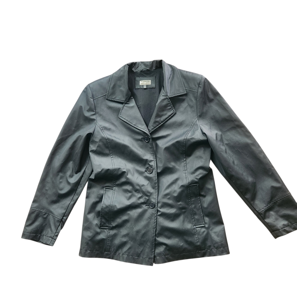 Giacca Women's Black Lightweight Button- Front Ta… - image 2